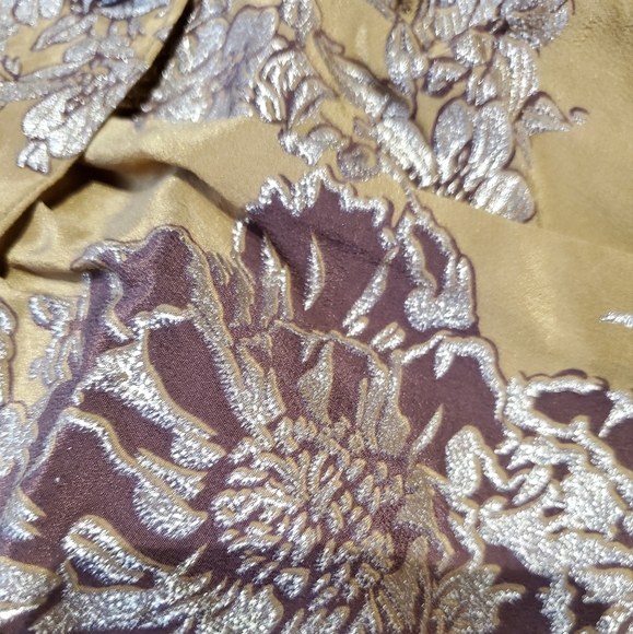 💛ANTHROPOLOGIE💛MOULINETTE SOEURS STRAPLESS RUFFLE DRESS gold floral SIZE 6 - Picture 4 of 11